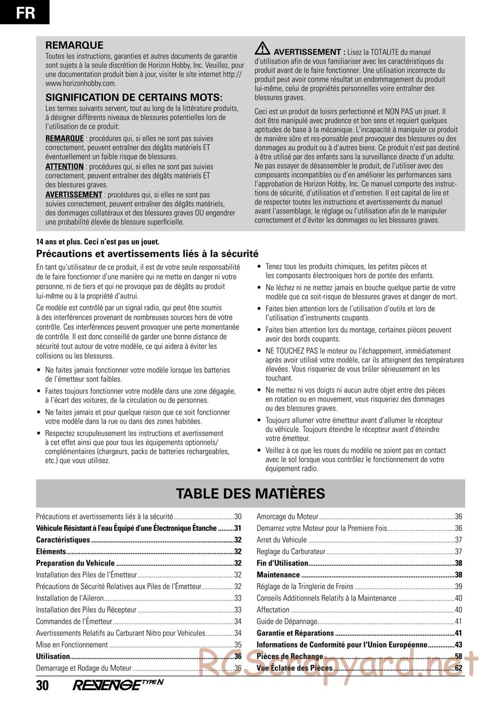 ECX - Revenge Type-N 4WD - Manual - Page 30