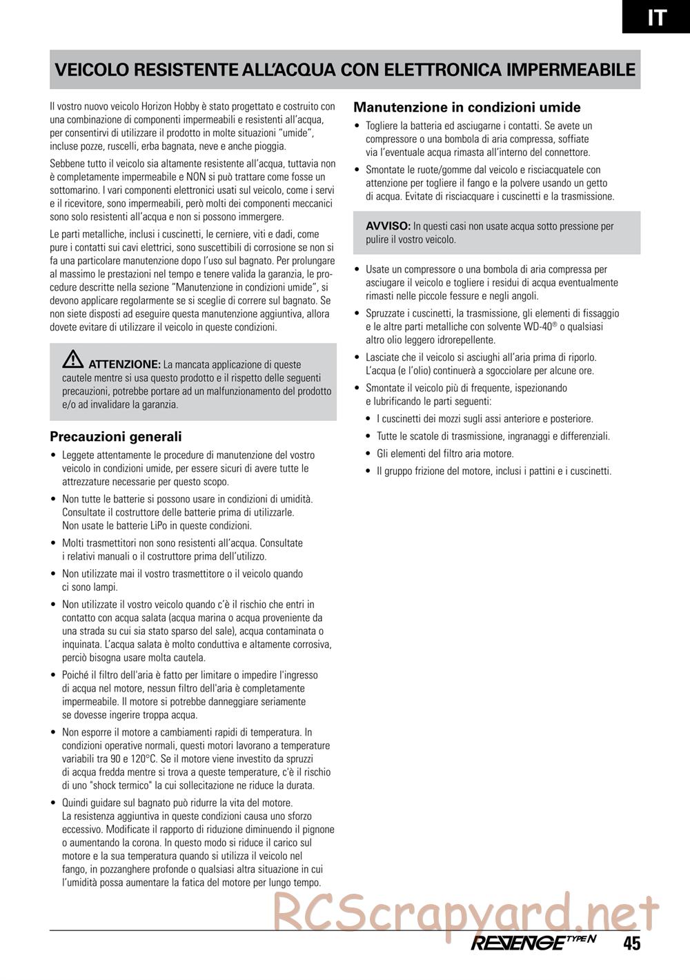 ECX - Revenge Type-N 4WD - Manual - Page 45