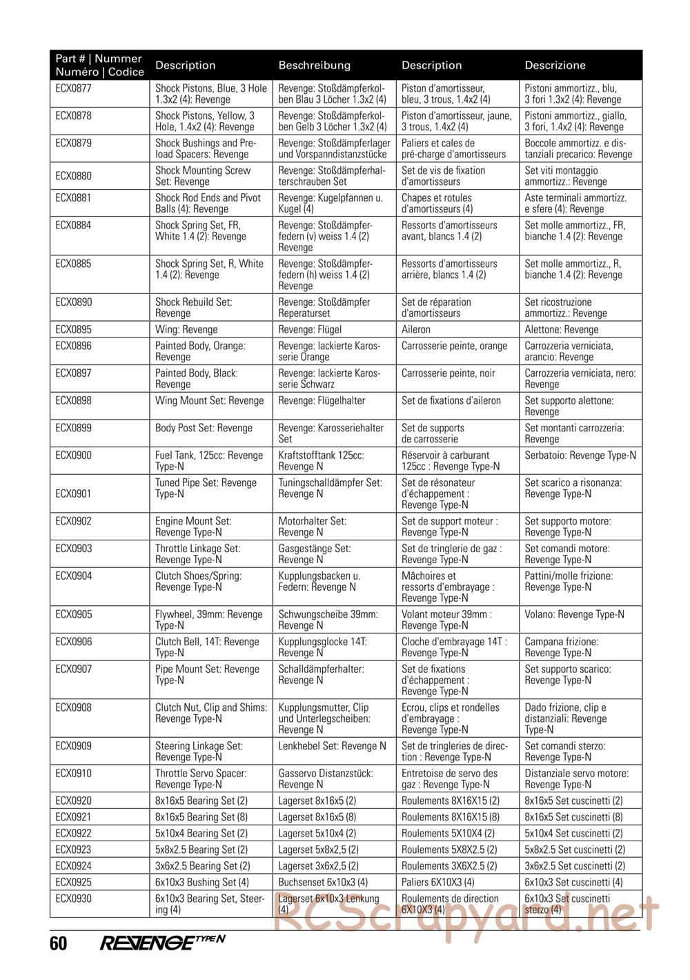 ECX - Revenge Type-N 4WD - Manual - Page 60