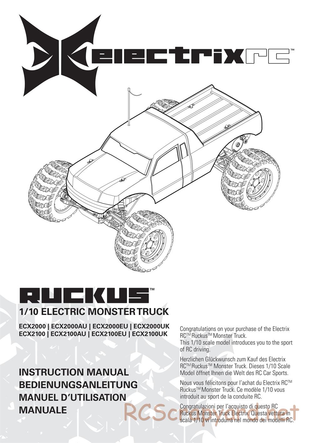 ECX - Ruckus 2WD - Manual - Page 1