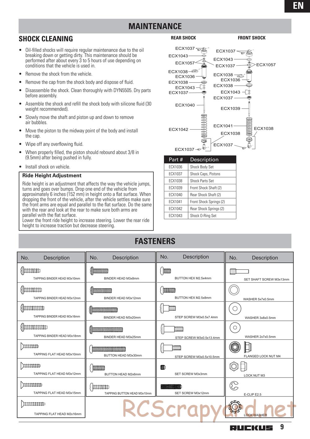ECX - Ruckus 2WD - Manual - Page 9