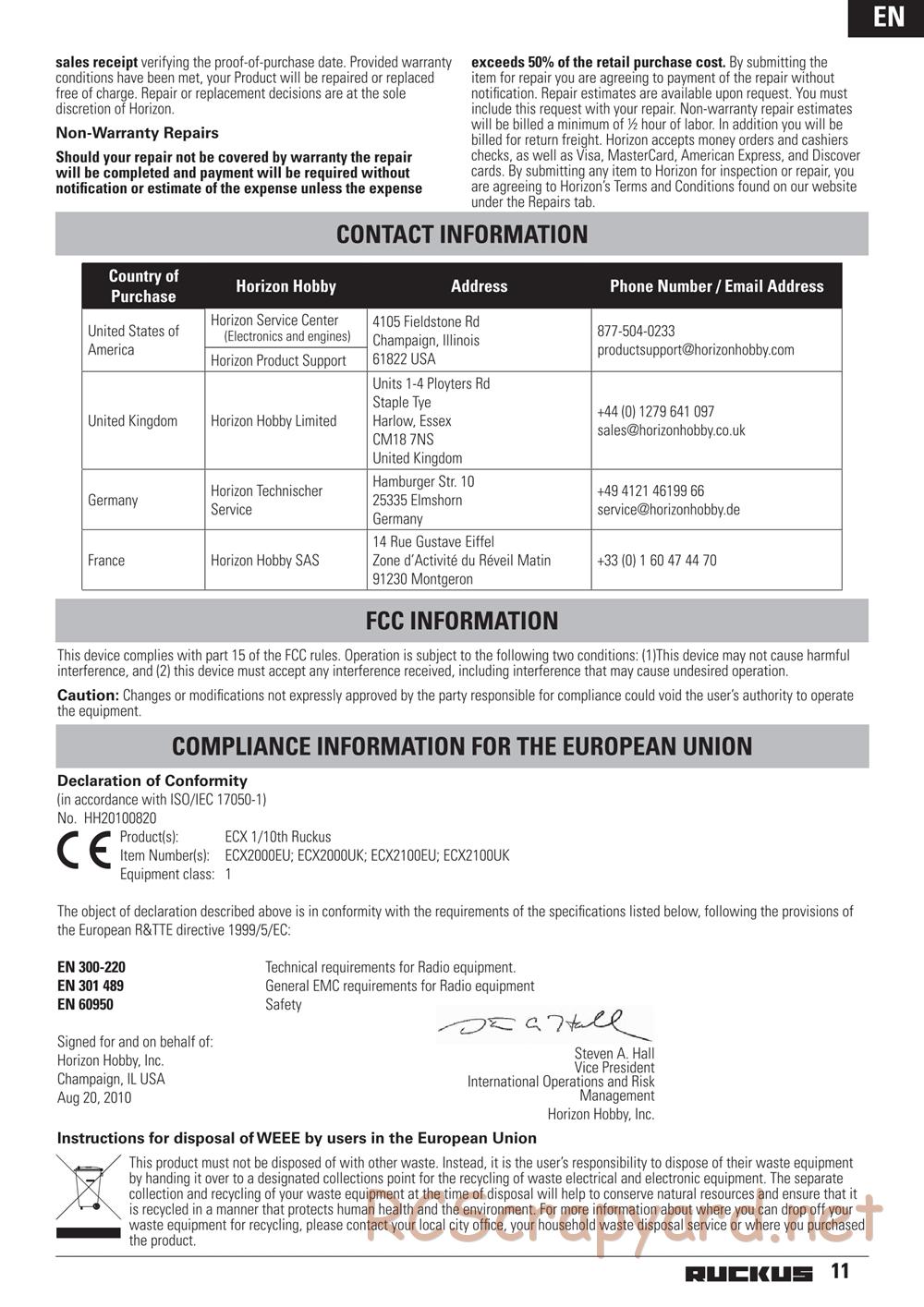 ECX - Ruckus 2WD - Manual - Page 11