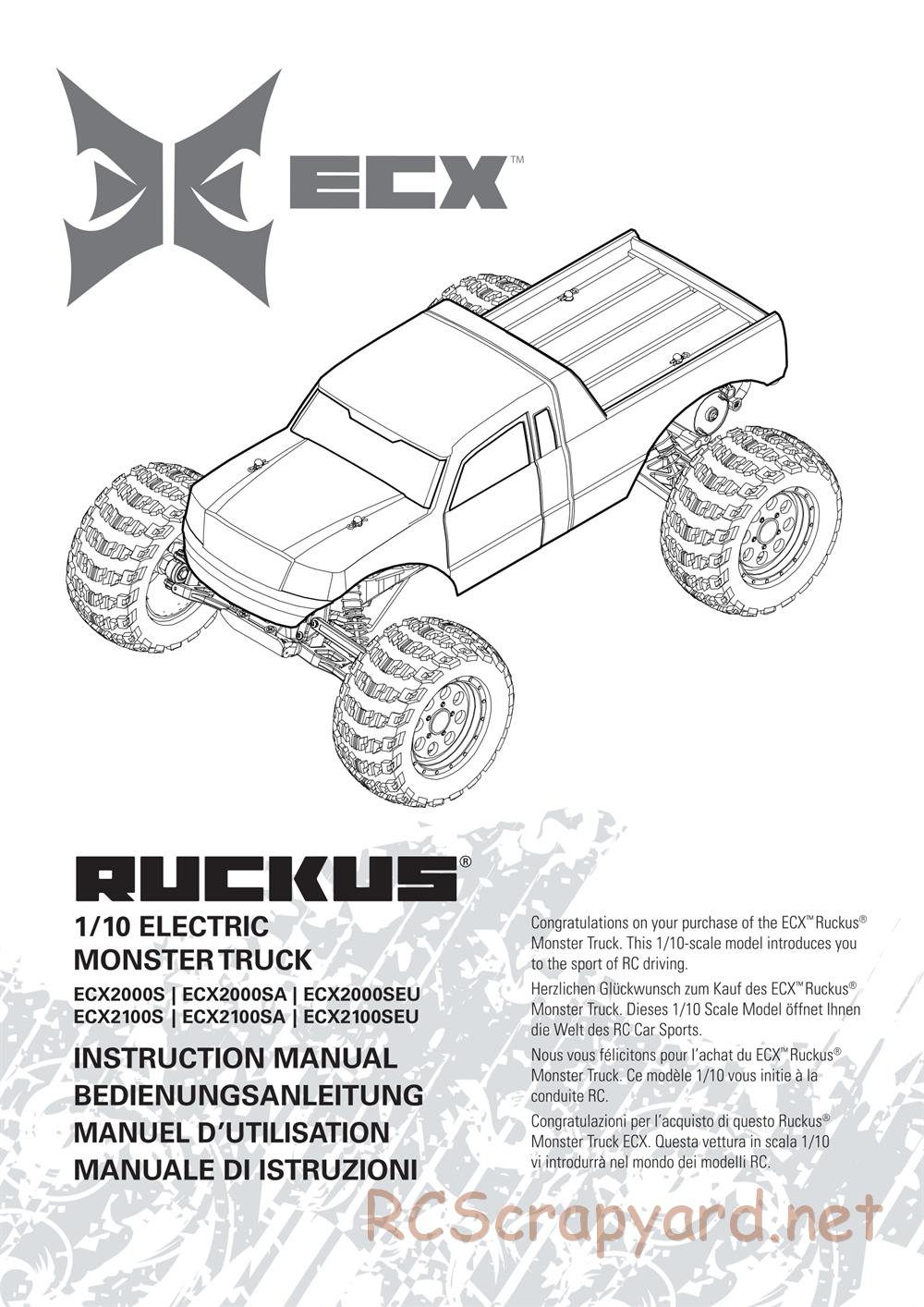 ECX - Ruckus 2WD - Manual - Page 1