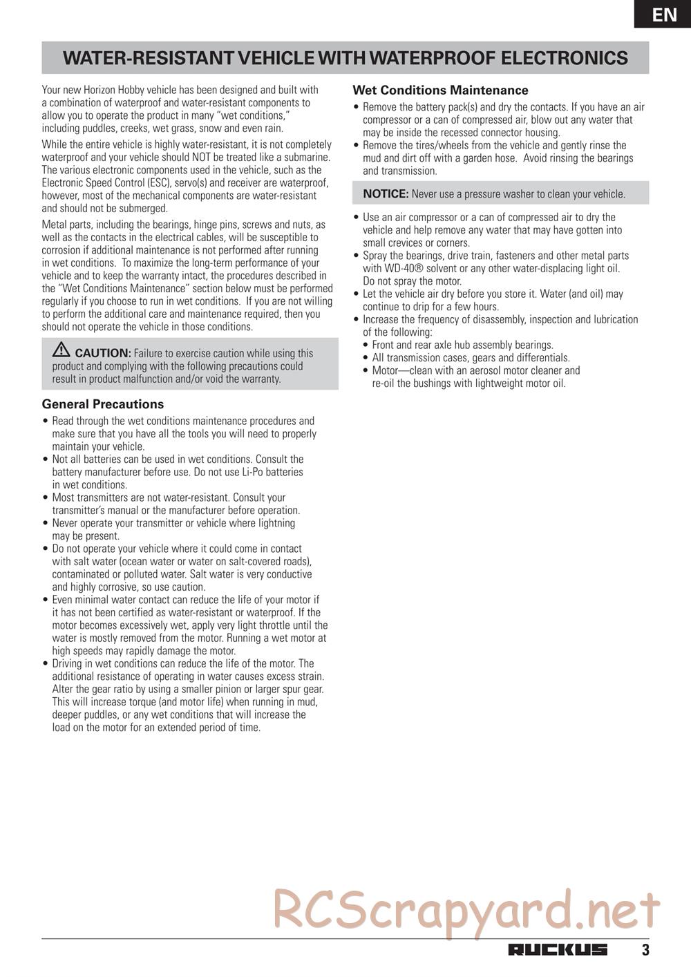 ECX - Ruckus 2WD - Manual - Page 3