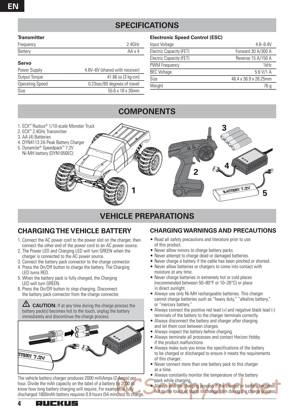 ECX - Ruckus 2WD - Manual - Page 4