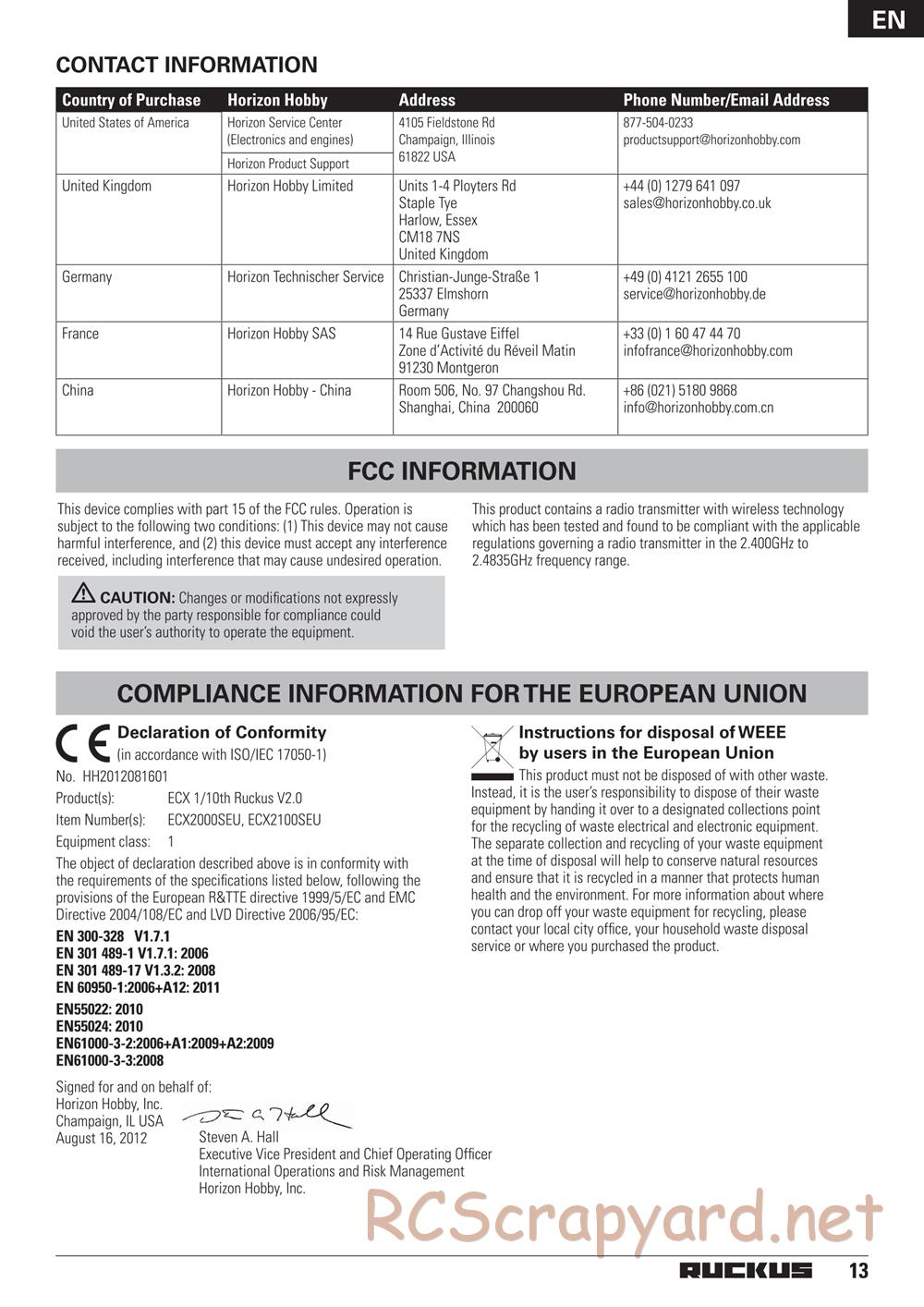 ECX - Ruckus 2WD - Manual - Page 13