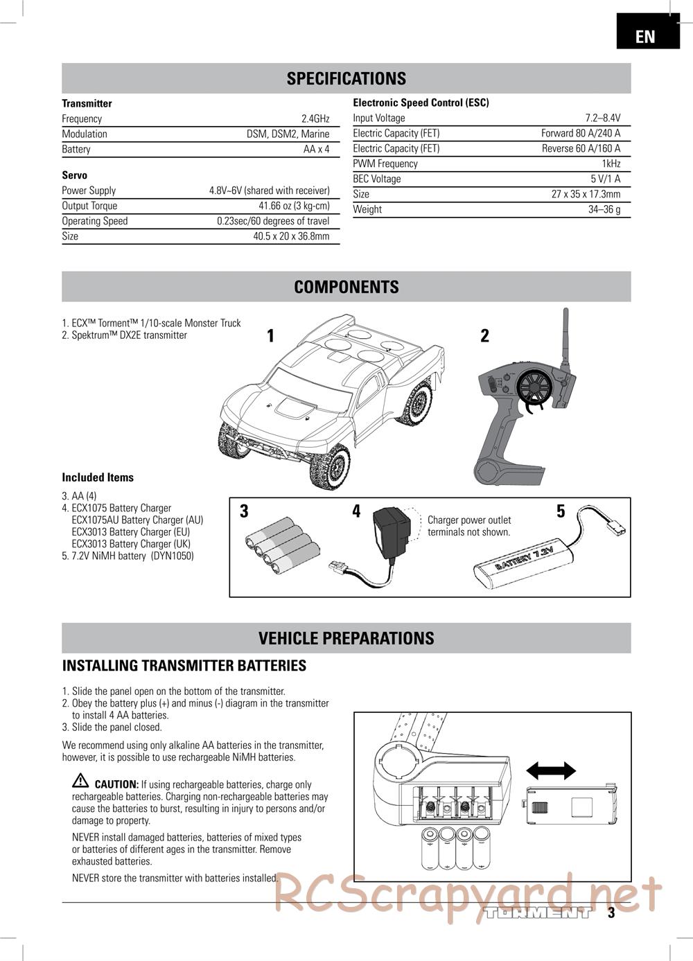 ECX - Torment 2WD - Manual - Page 3