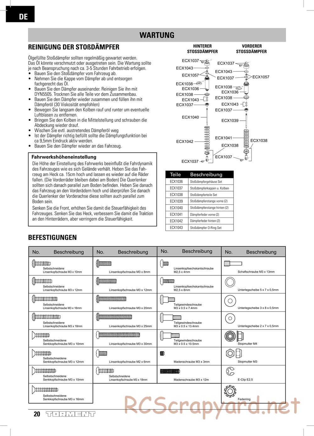 ECX - Torment 2WD - Manual - Page 20