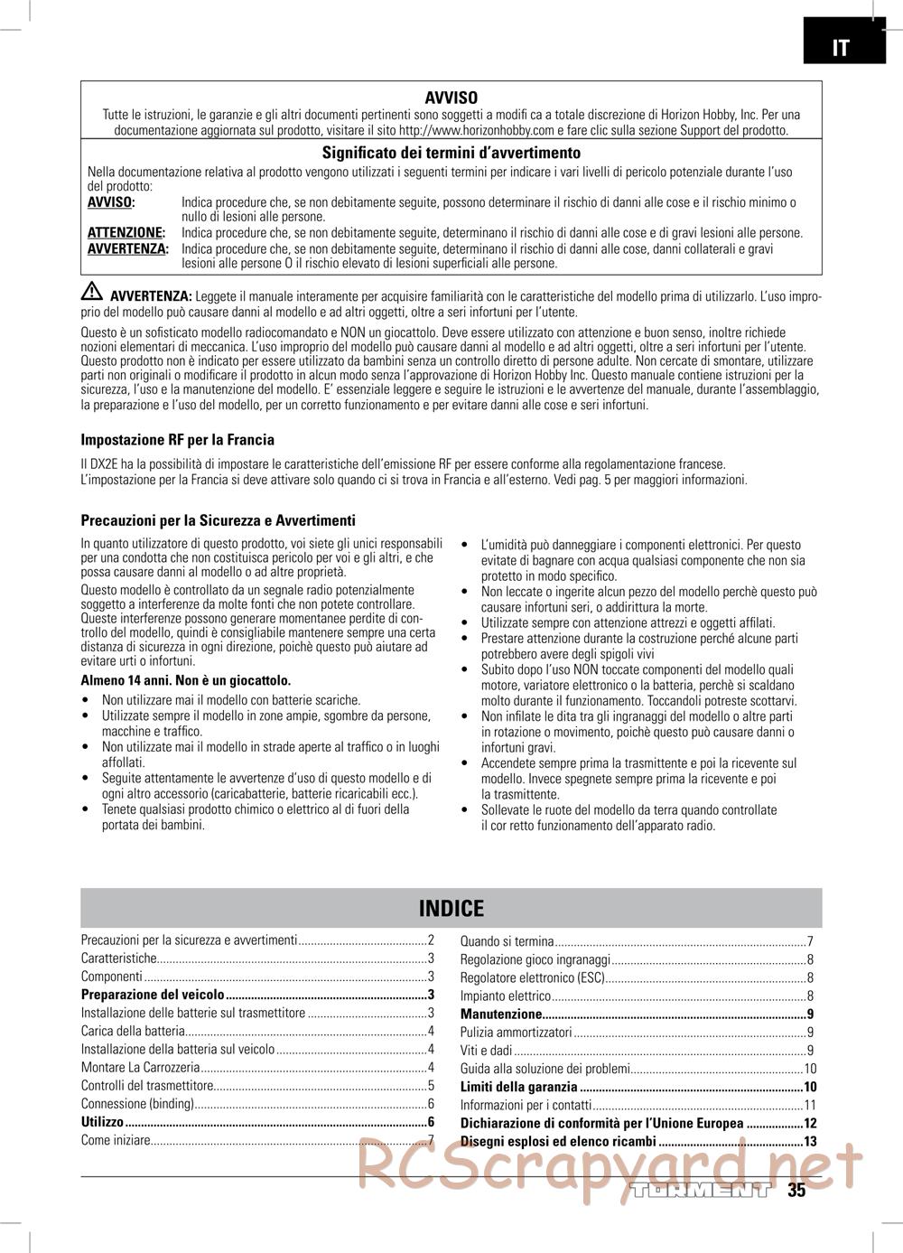 ECX - Torment 2WD - Manual - Page 35