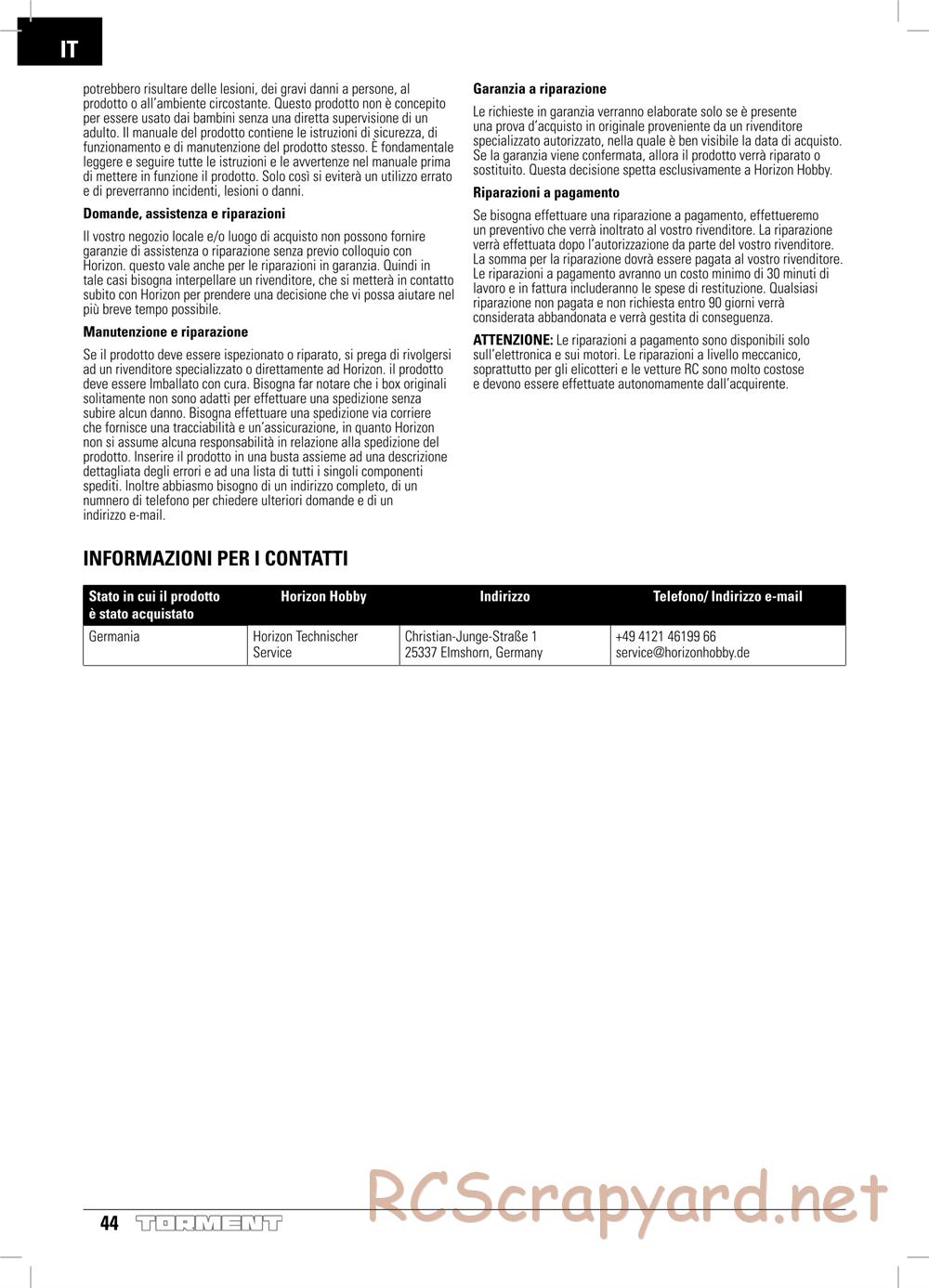 ECX - Torment 2WD - Manual - Page 44