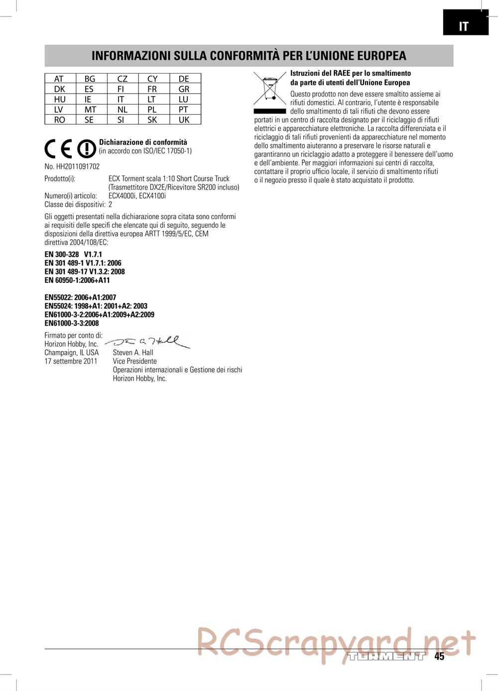 ECX - Torment 2WD - Manual - Page 45