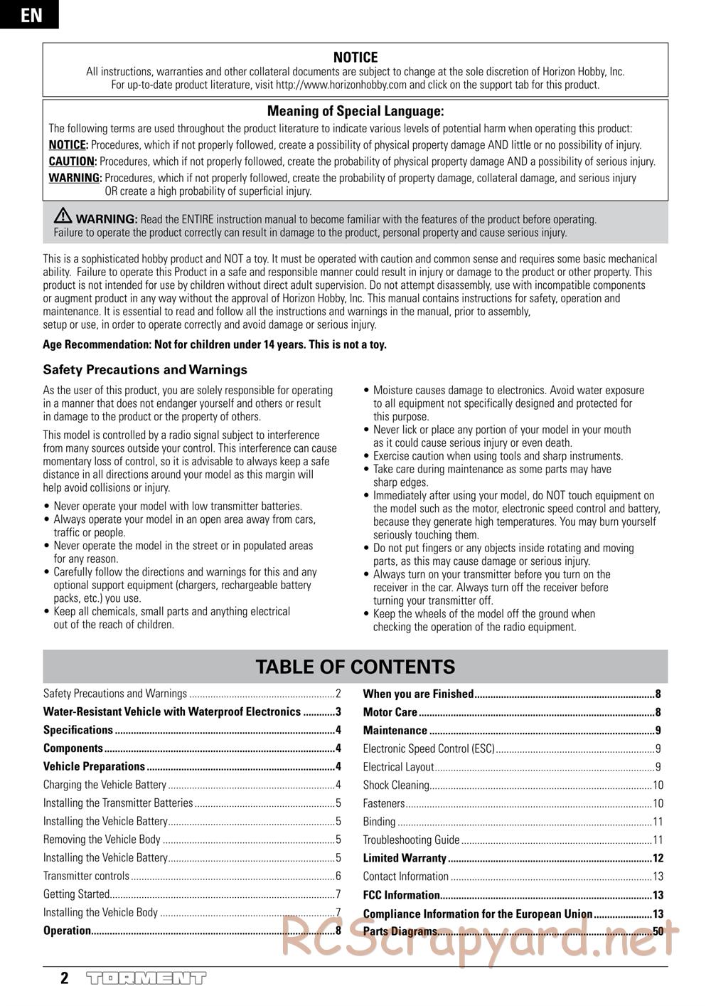 ECX - Torment 2WD - Manual - Page 2