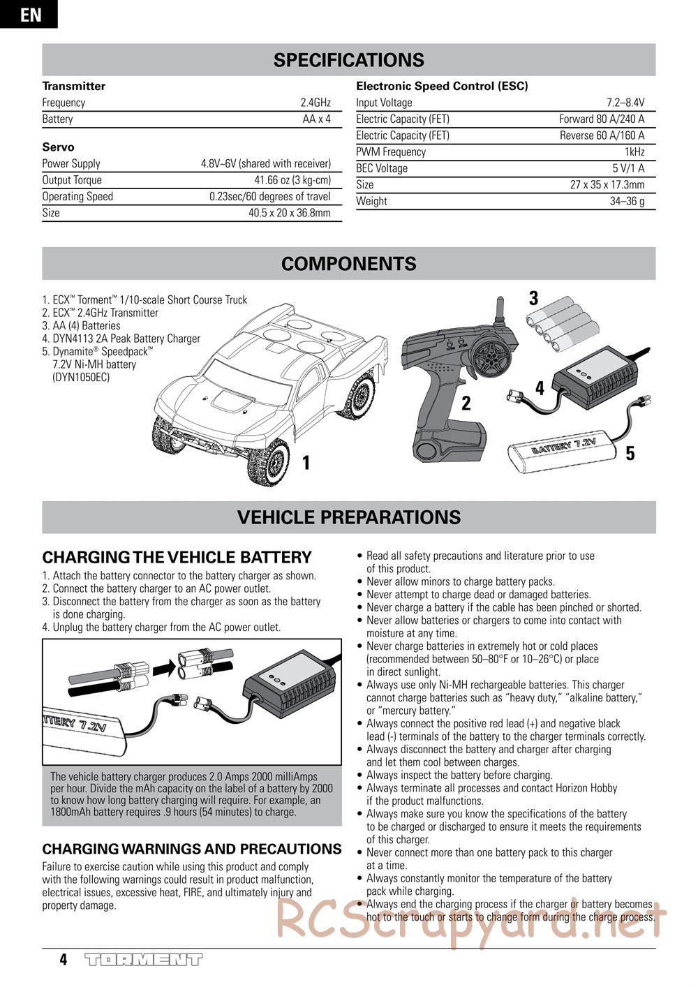 ECX - Torment 2WD - Manual - Page 4