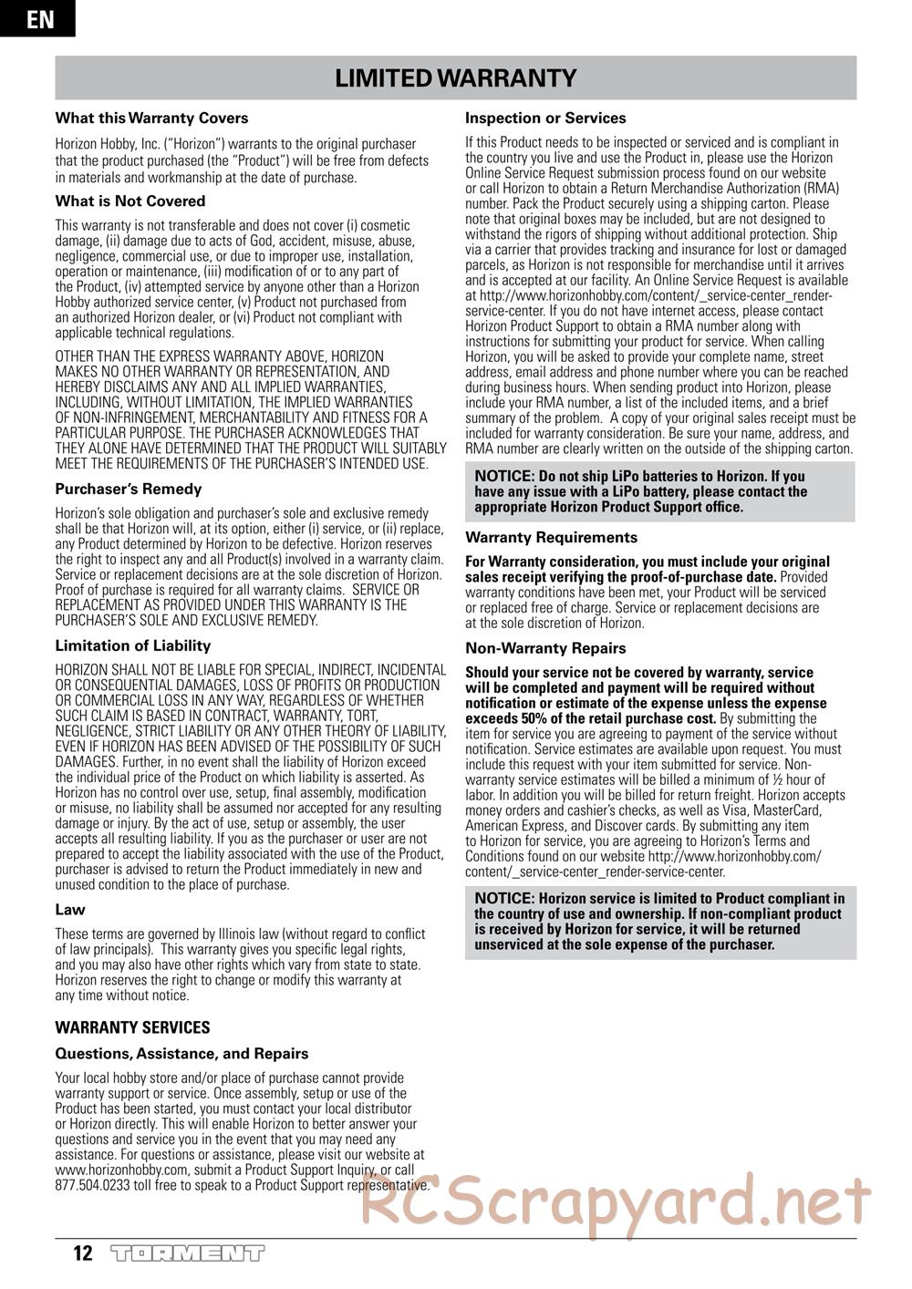 ECX - Torment 2WD - Manual - Page 12