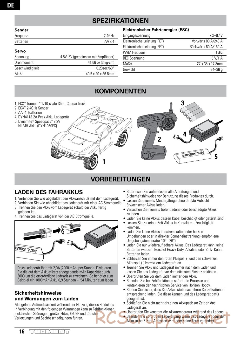 ECX - Torment 2WD - Manual - Page 16