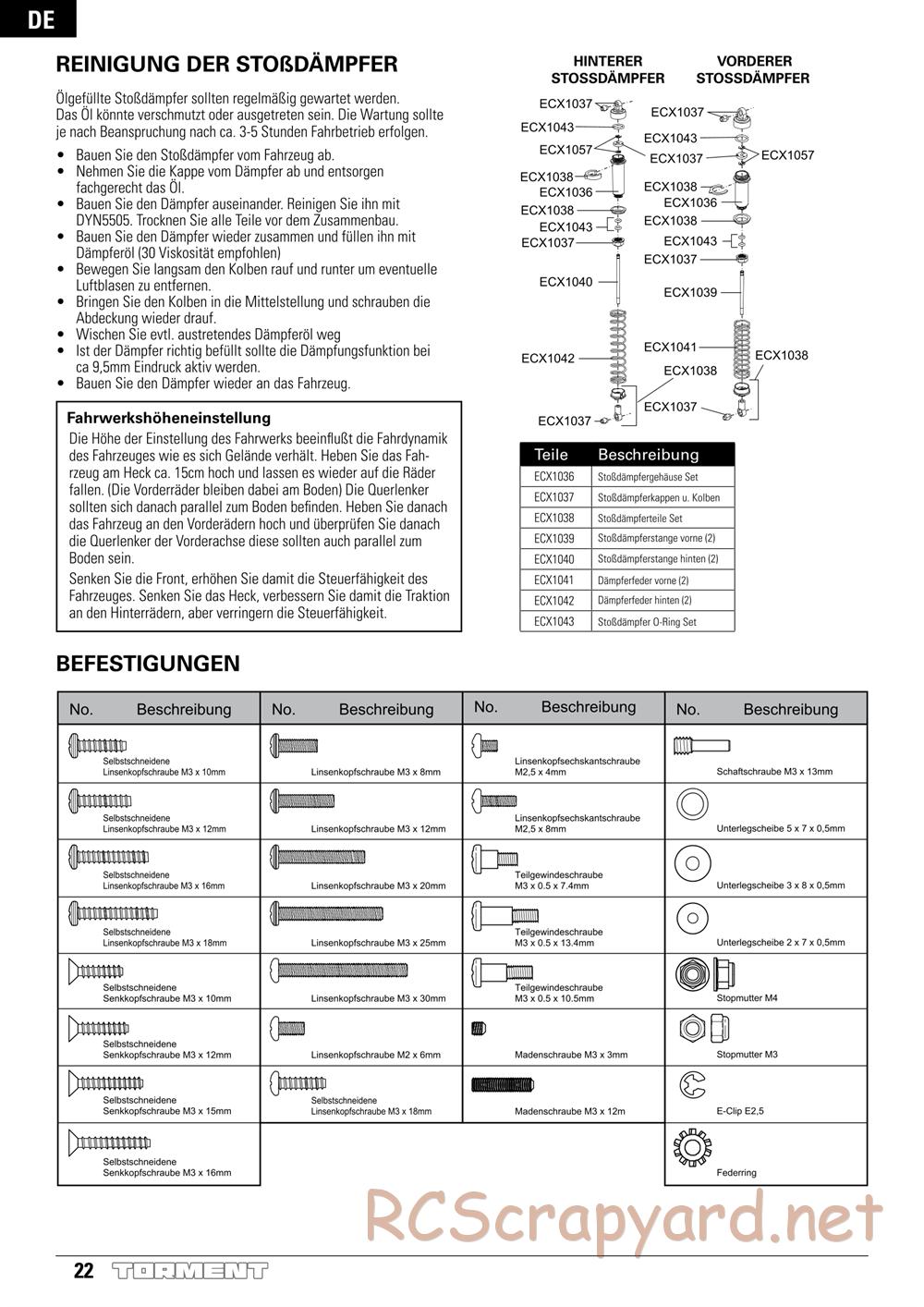 ECX - Torment 2WD - Manual - Page 22