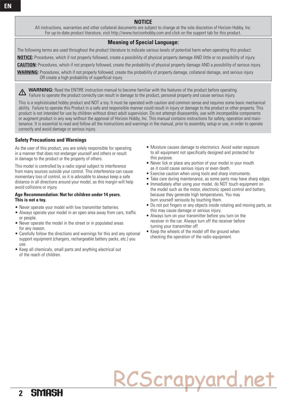 ECX - Smash 2WD - Manual - Page 2