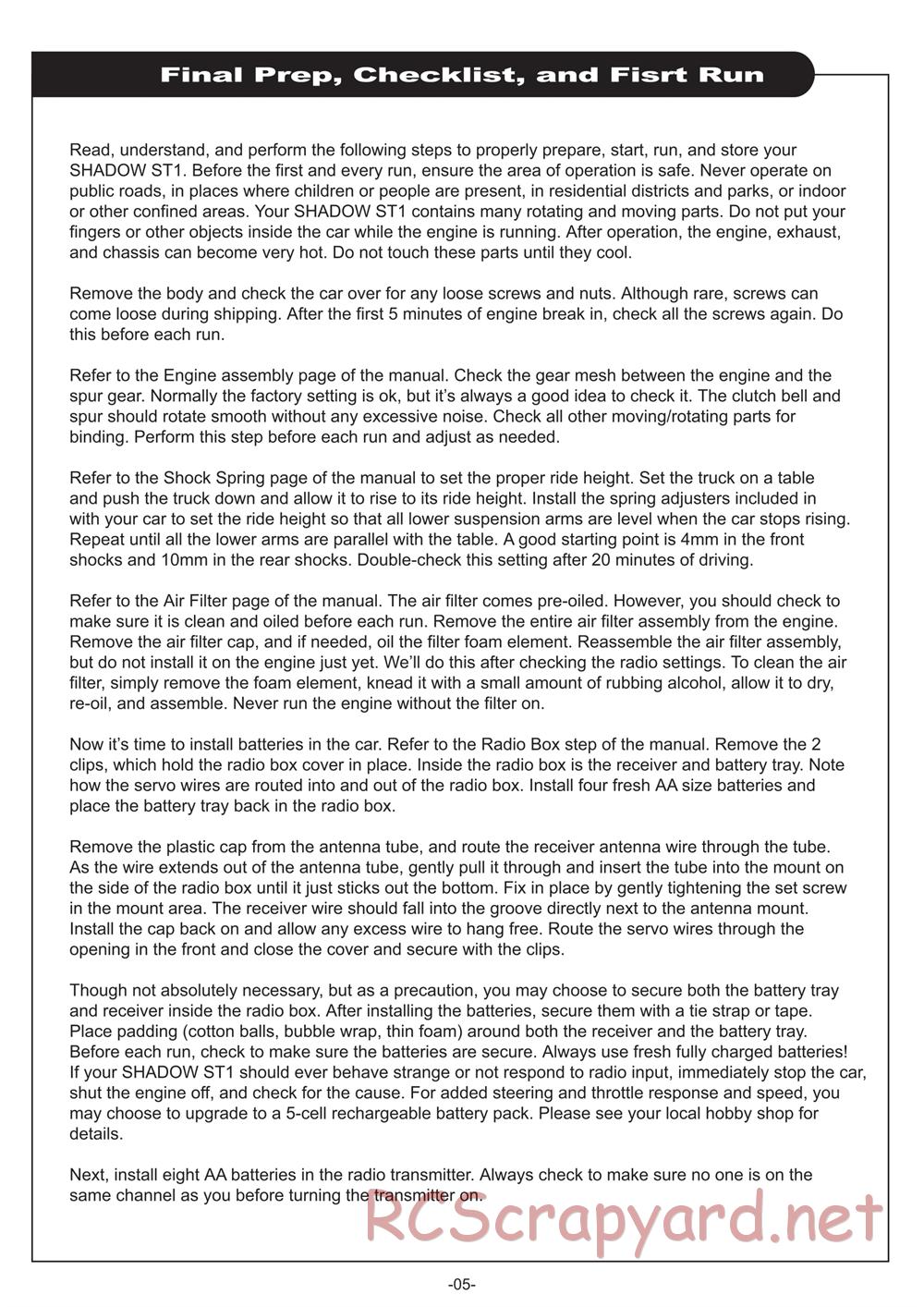 GS-Racing - Shadow ST1 - Manual - Page 5