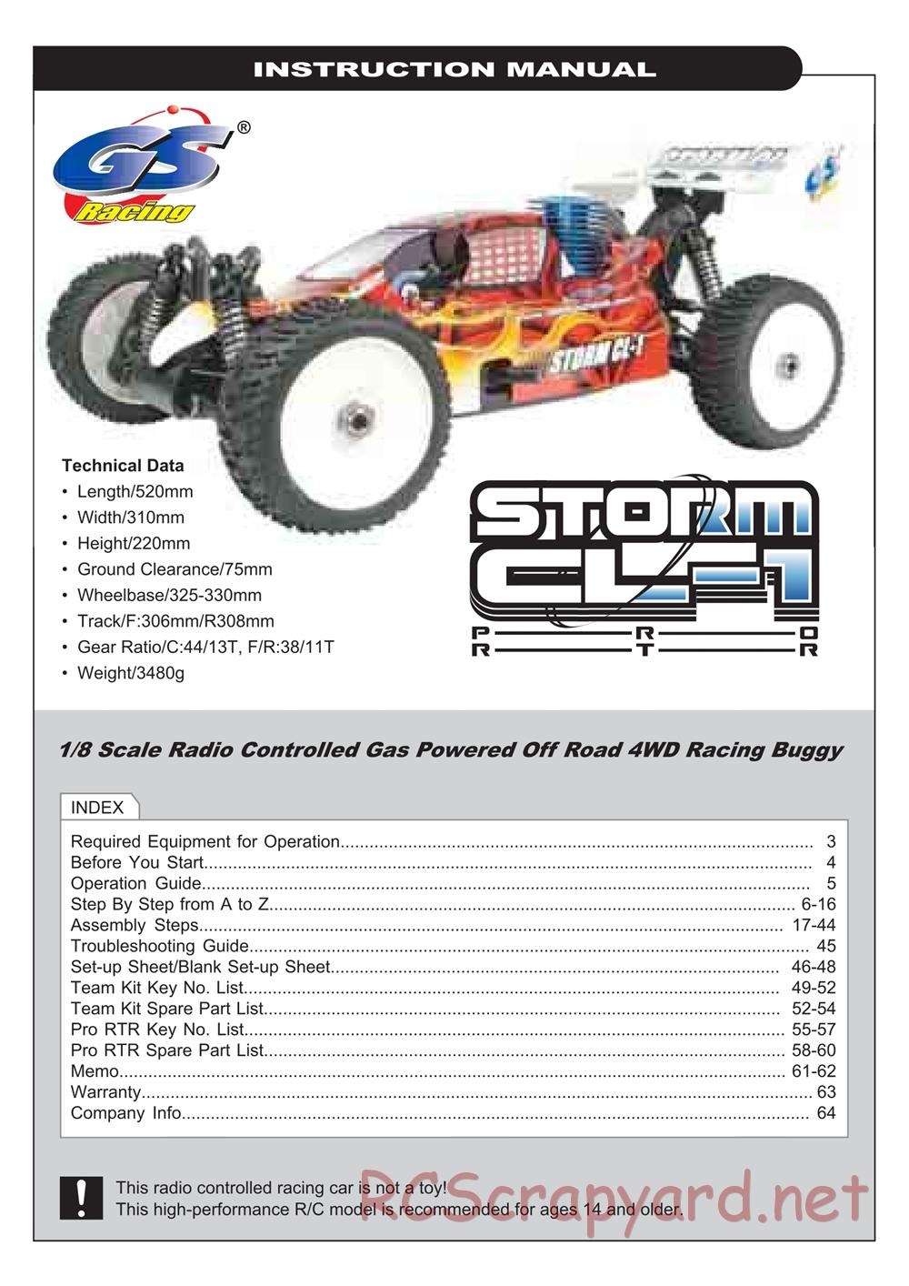 GS-Racing - Storm CL-1 Pro - Manual - Page 1