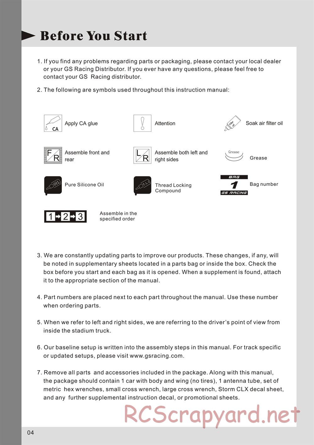 GS-Racing - Storm CLX - Manual - Page 4