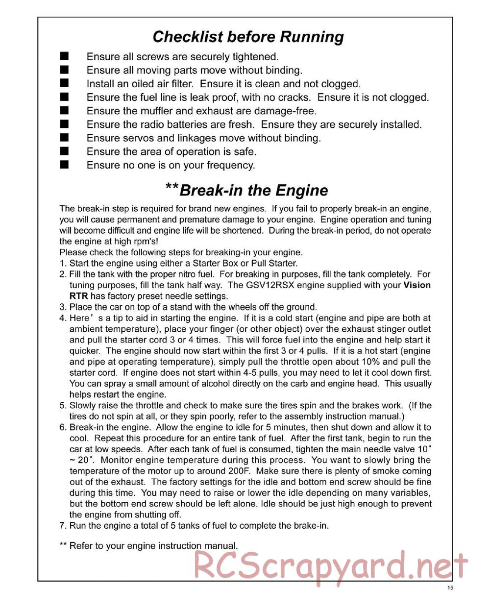 GS-Racing - Vision RTR - Manual - Page 15