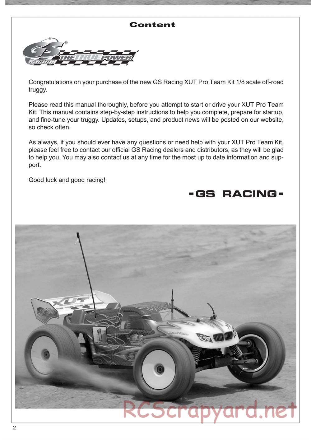 GS-Racing - XUT Pro Team - Manual - Page 2