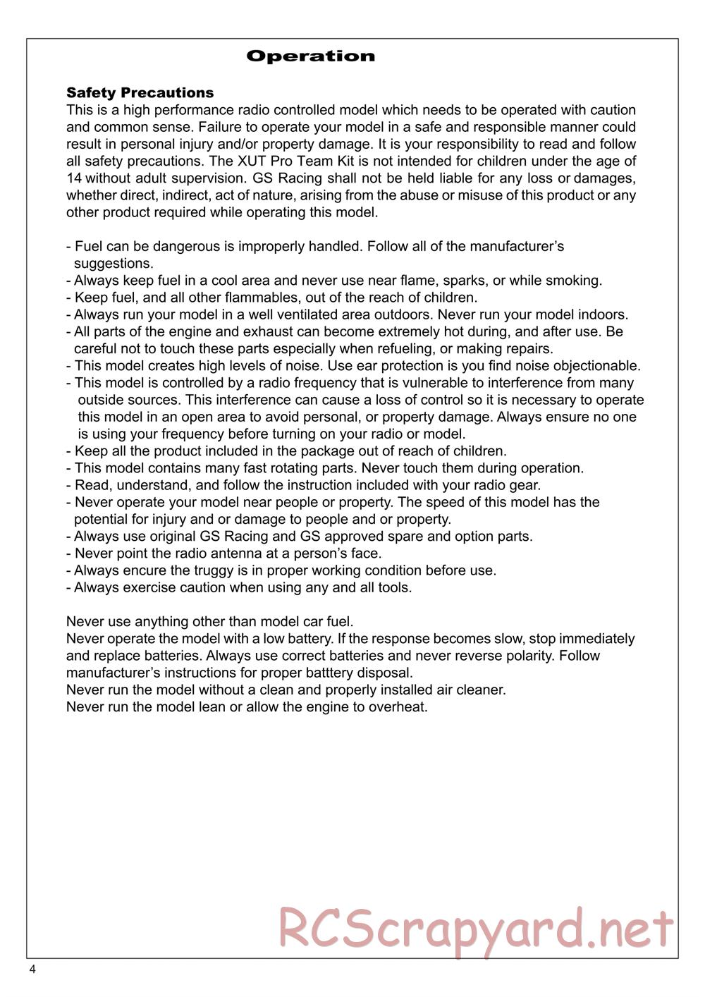 GS-Racing - XUT Pro Team - Manual - Page 4