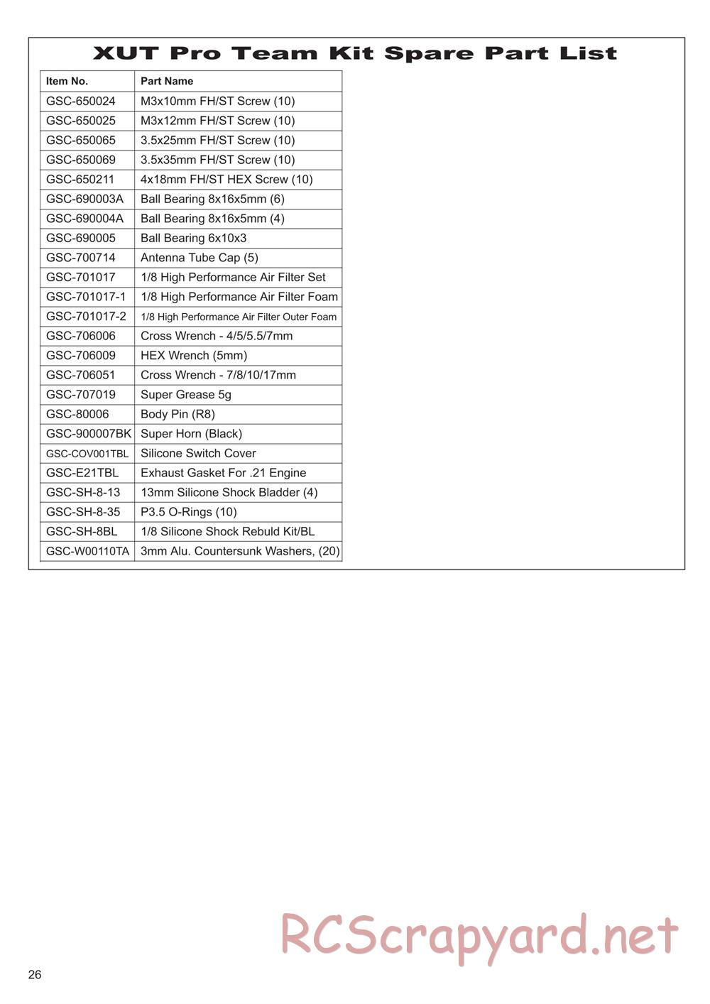 GS-Racing - XUT Pro Team - Manual - Page 22
