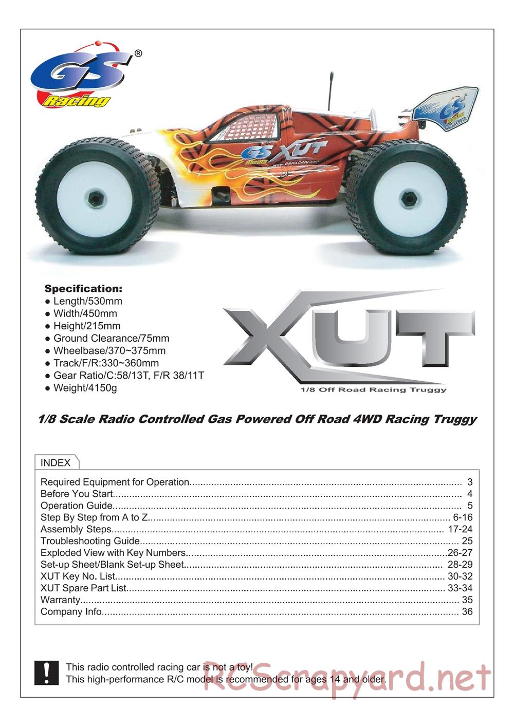 GS-Racing - XUT Pro - Manual - Page 1