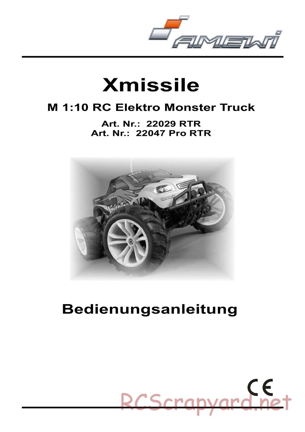 HBX / Amewi - Xmissile - Manual - Page 1