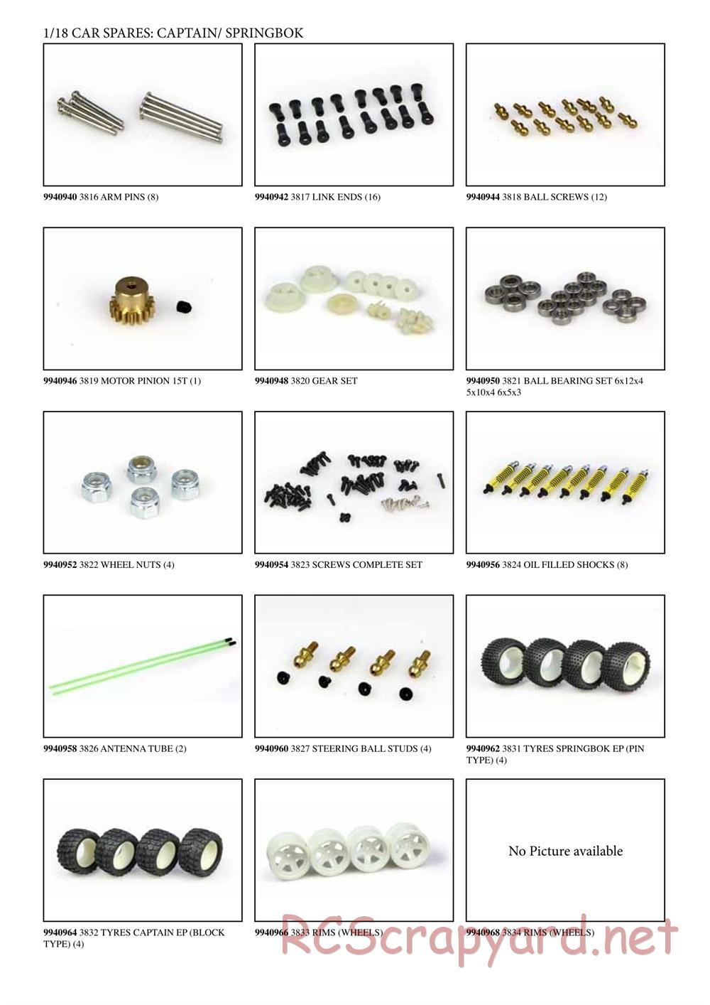HBX - Captain - Parts List - Page 2