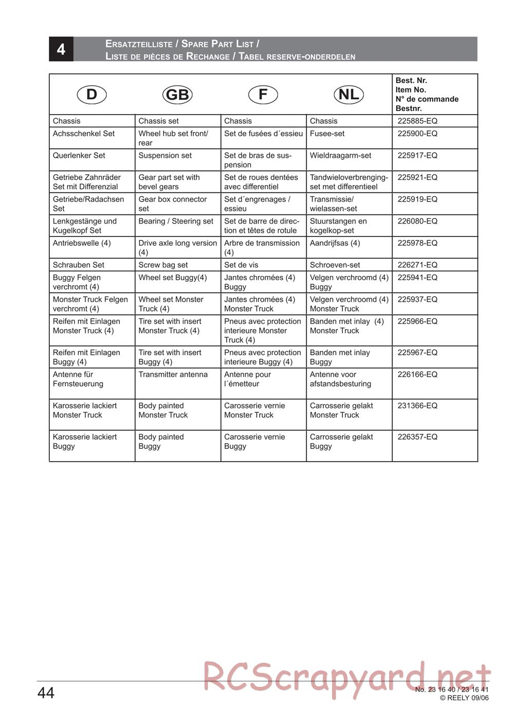 HBX - Reely Cross Tiger - Manual - Page 46