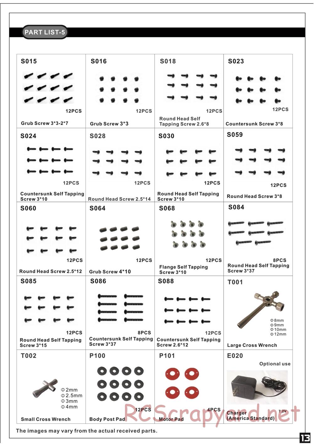 HBX - Rocket - Parts List - Page 5