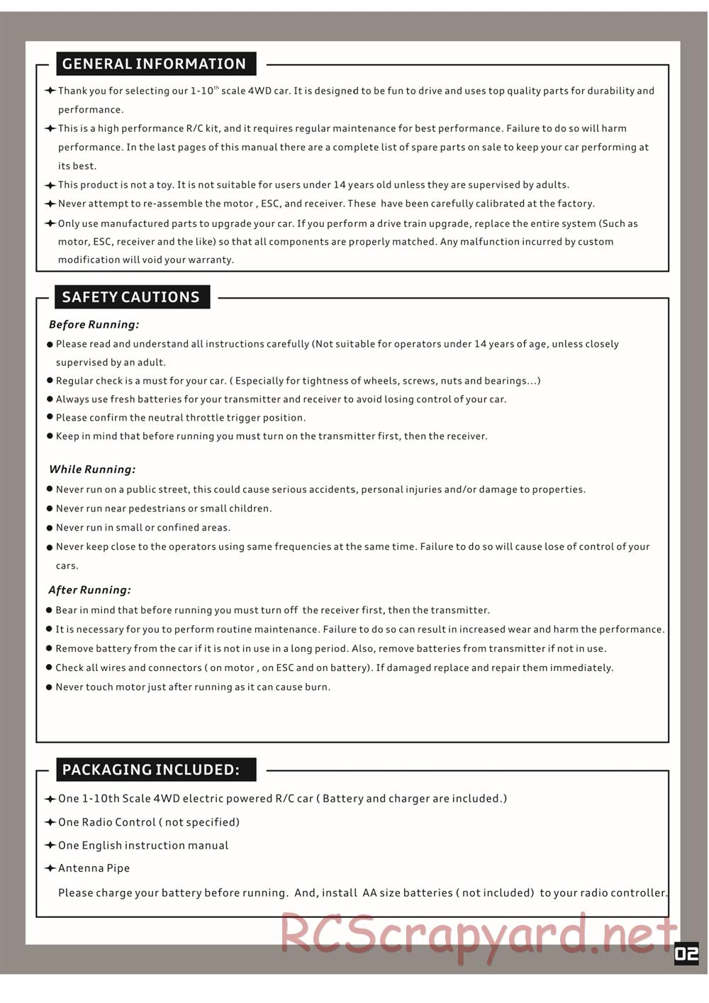 HBX - Rocket - Manual - Page 3