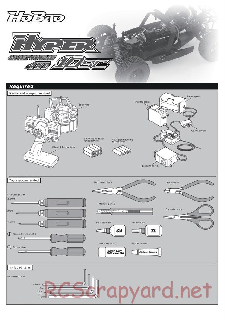 Hobao - Hyper 10SC Electric - Manual - Page 2