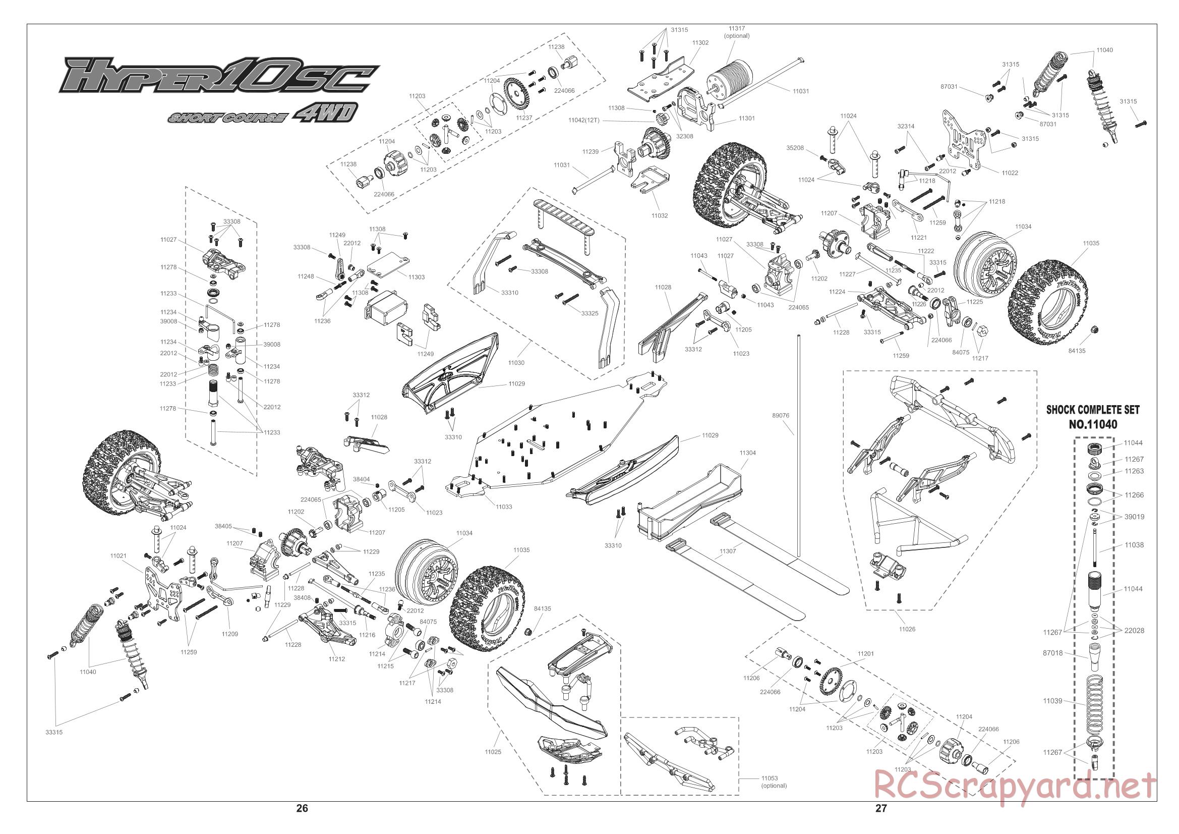 Hobao - Hyper 10SC Electric - Exploded View
