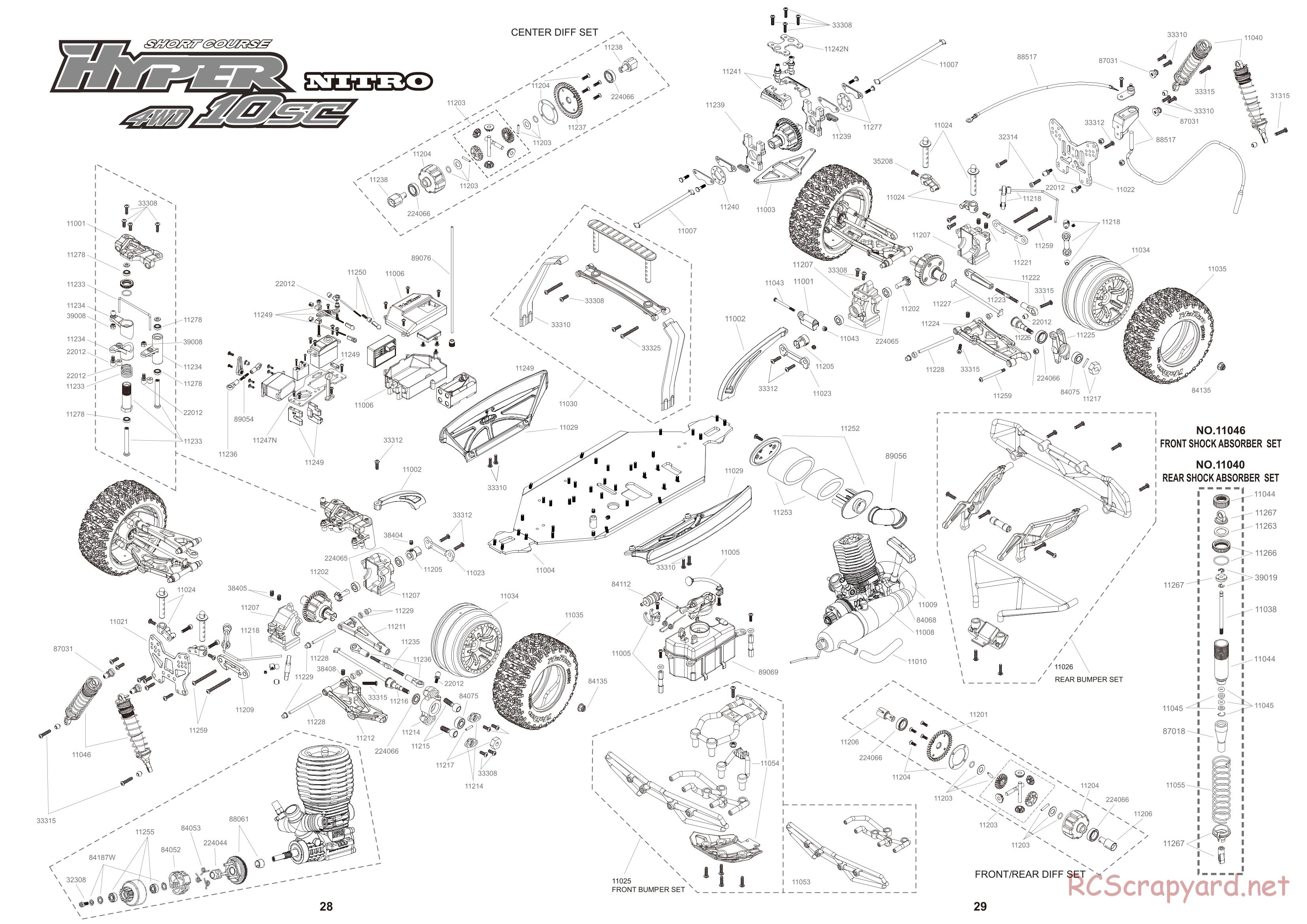 Hobao - Hyper 10SC Nitro - Exploded View