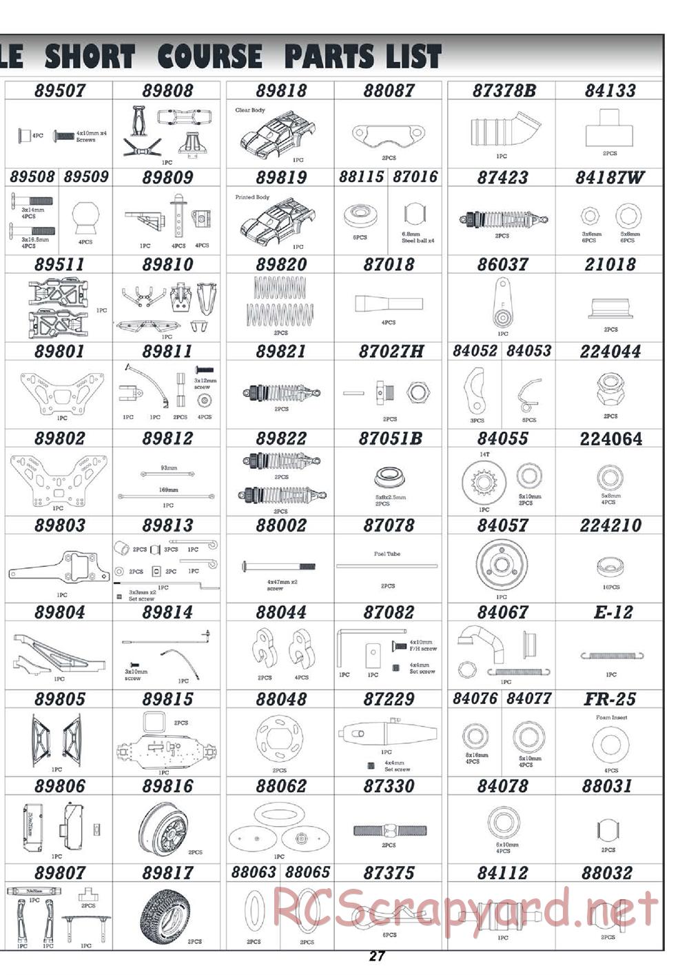 Hobao - Hyper 8SC - Parts List2