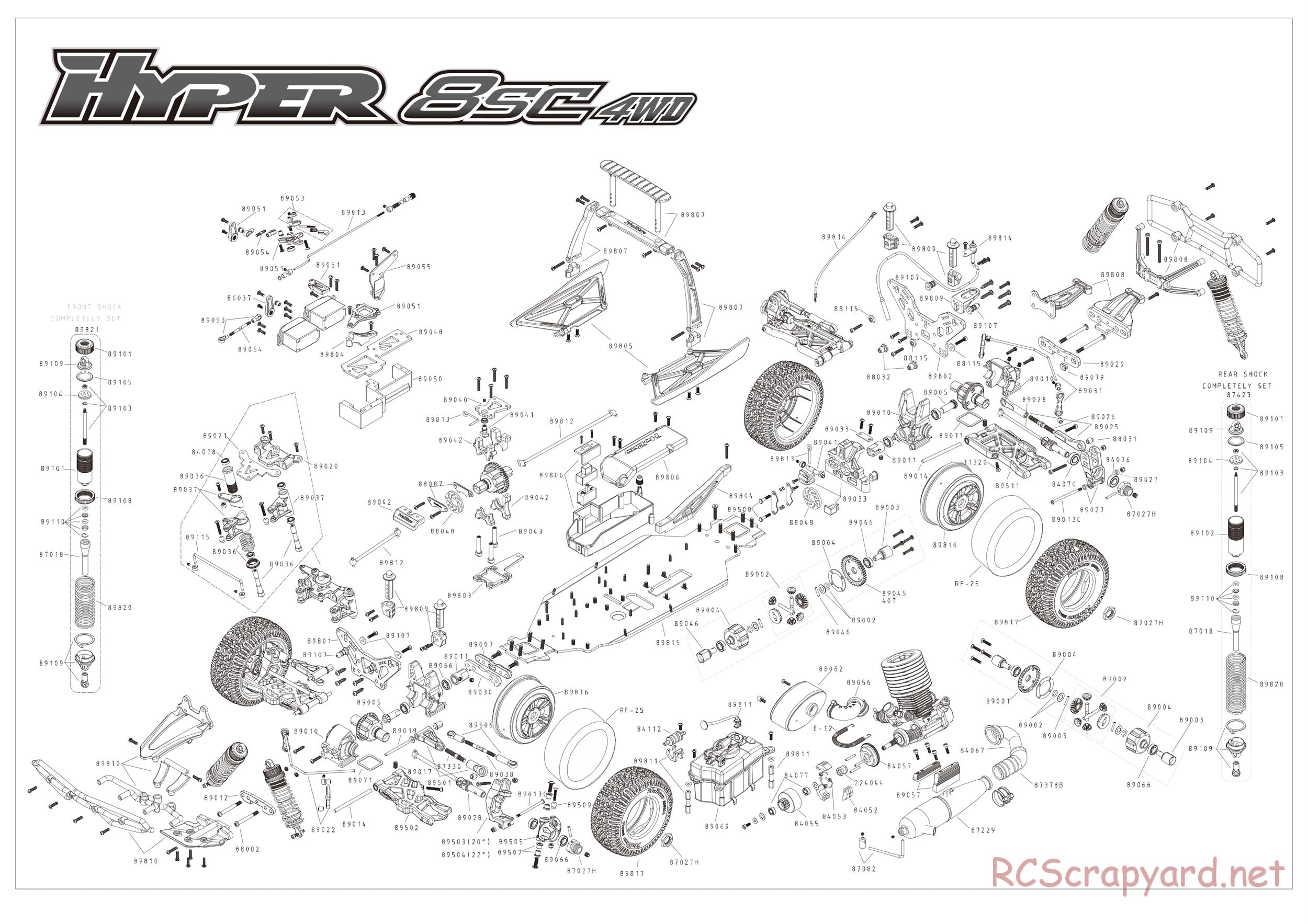 Hobao - Hyper 8SC - Exploded View