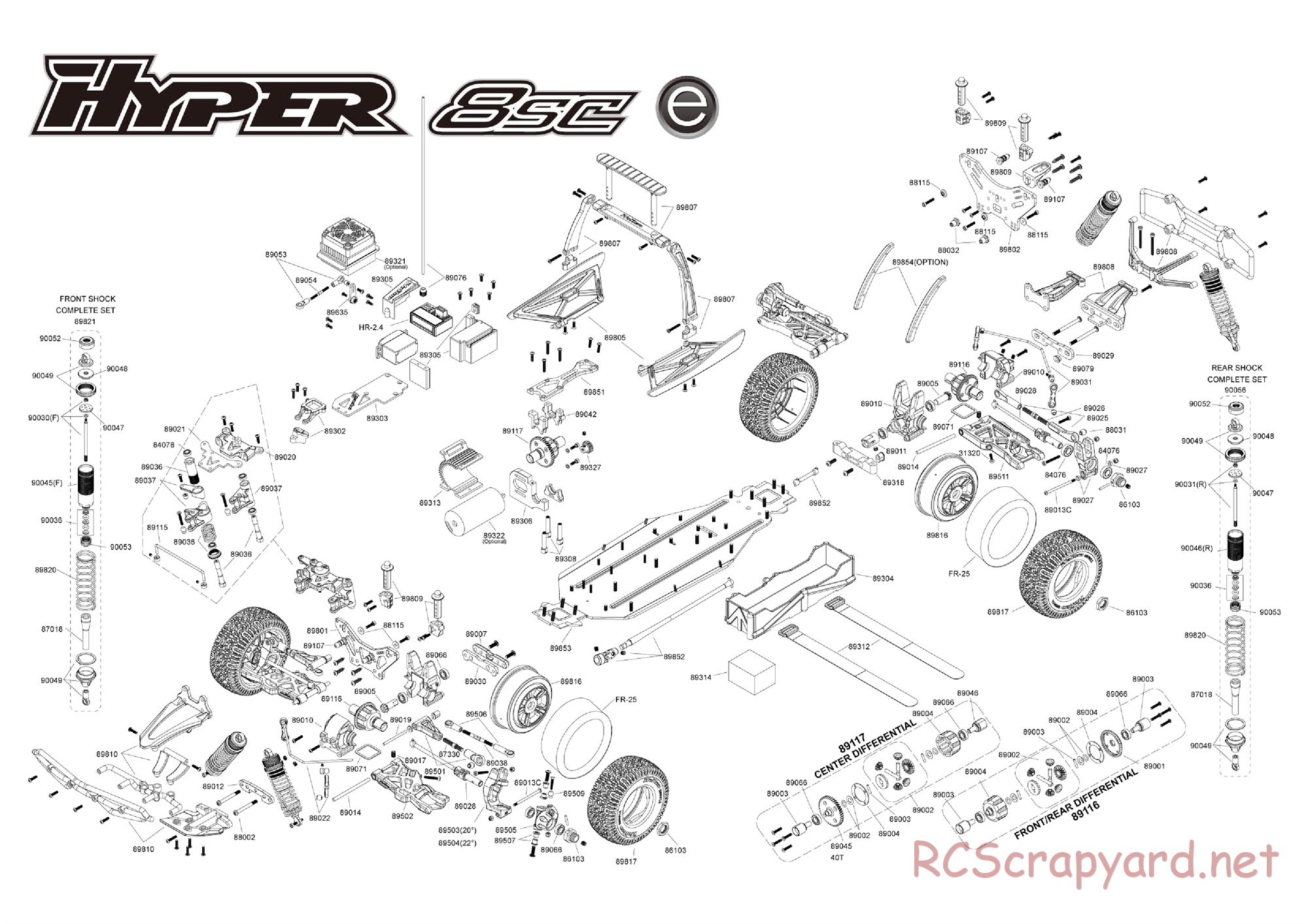 Hobao - Hyper 8SC-e - Exploded View