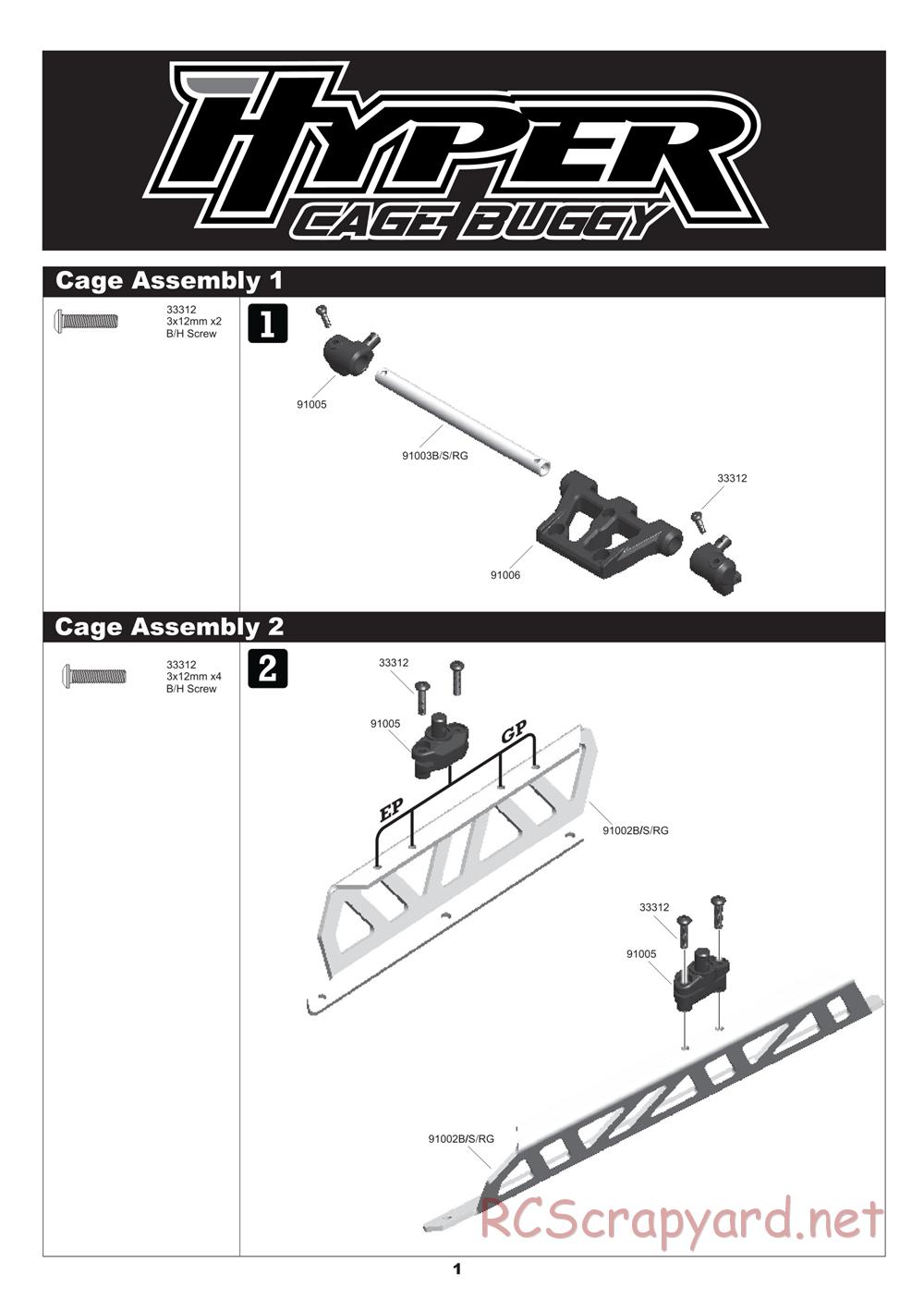 Hobao - Hyper Cage Buggy - Manual - Page 1