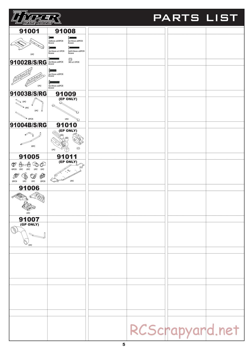 Hobao - Hyper Cage Buggy - Manual - Page 5