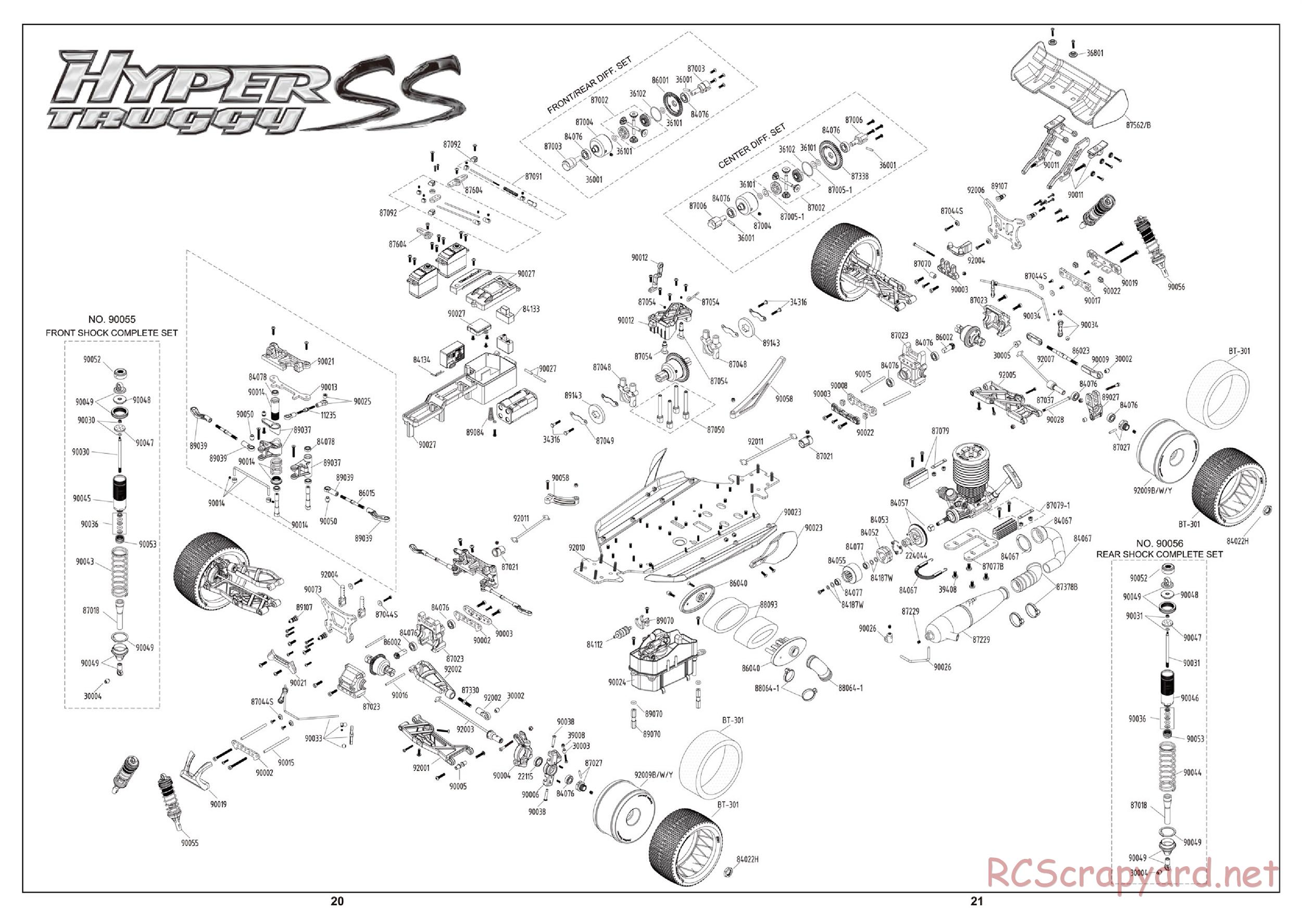 Hobao - Hyper SS Truggy - Exploded View (V2)