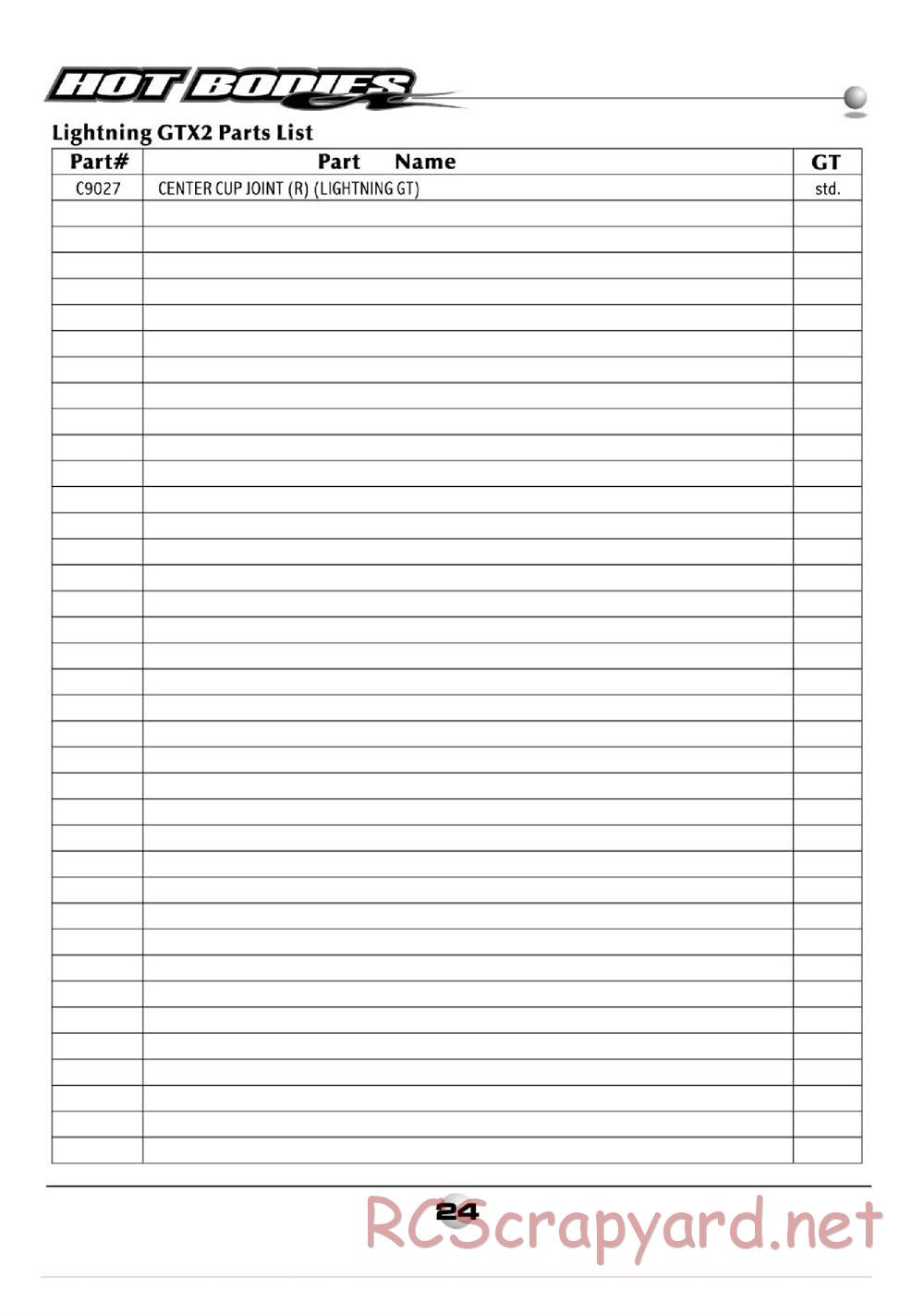 Hot Bodies - Lightning GTX2 - Manual - Page 25