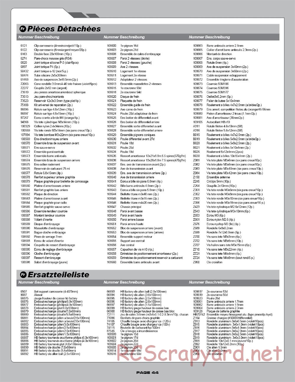 Hot Bodies - R10 Touring Car - Manual - Page 44