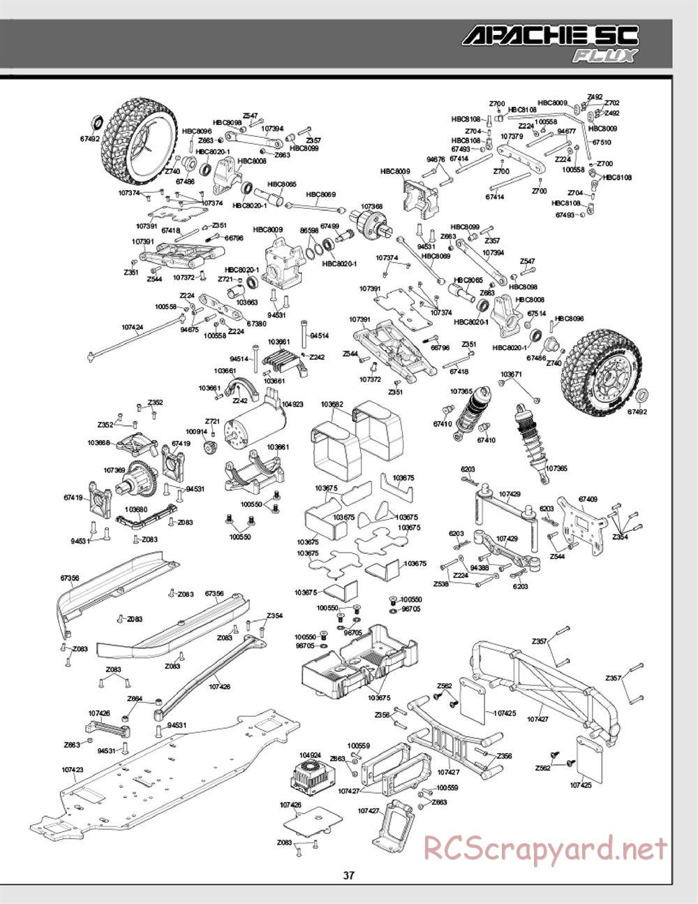 HPI - Apache SC Flux - Exploded View - Page 37