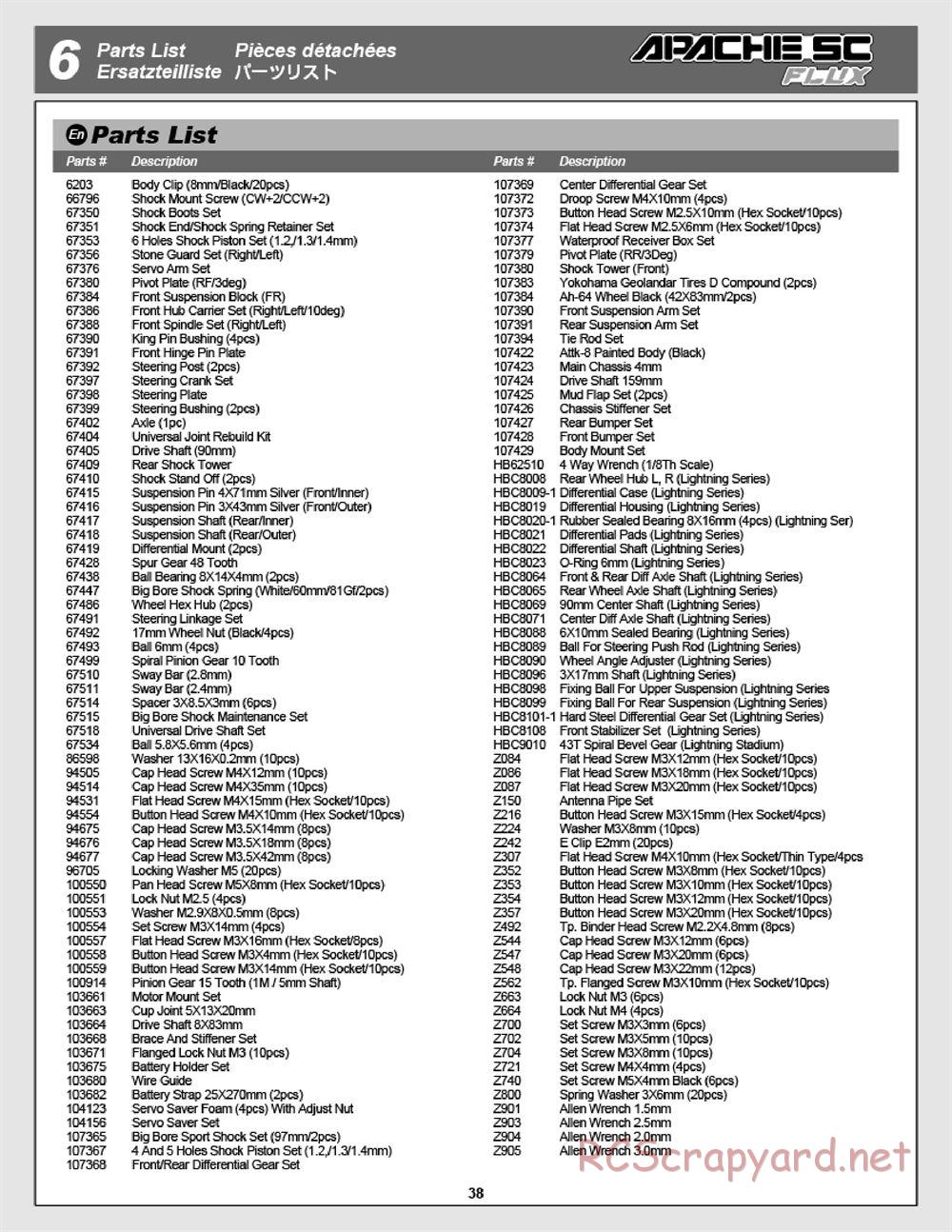 HPI - Apache SC Flux - Manual - Page 38