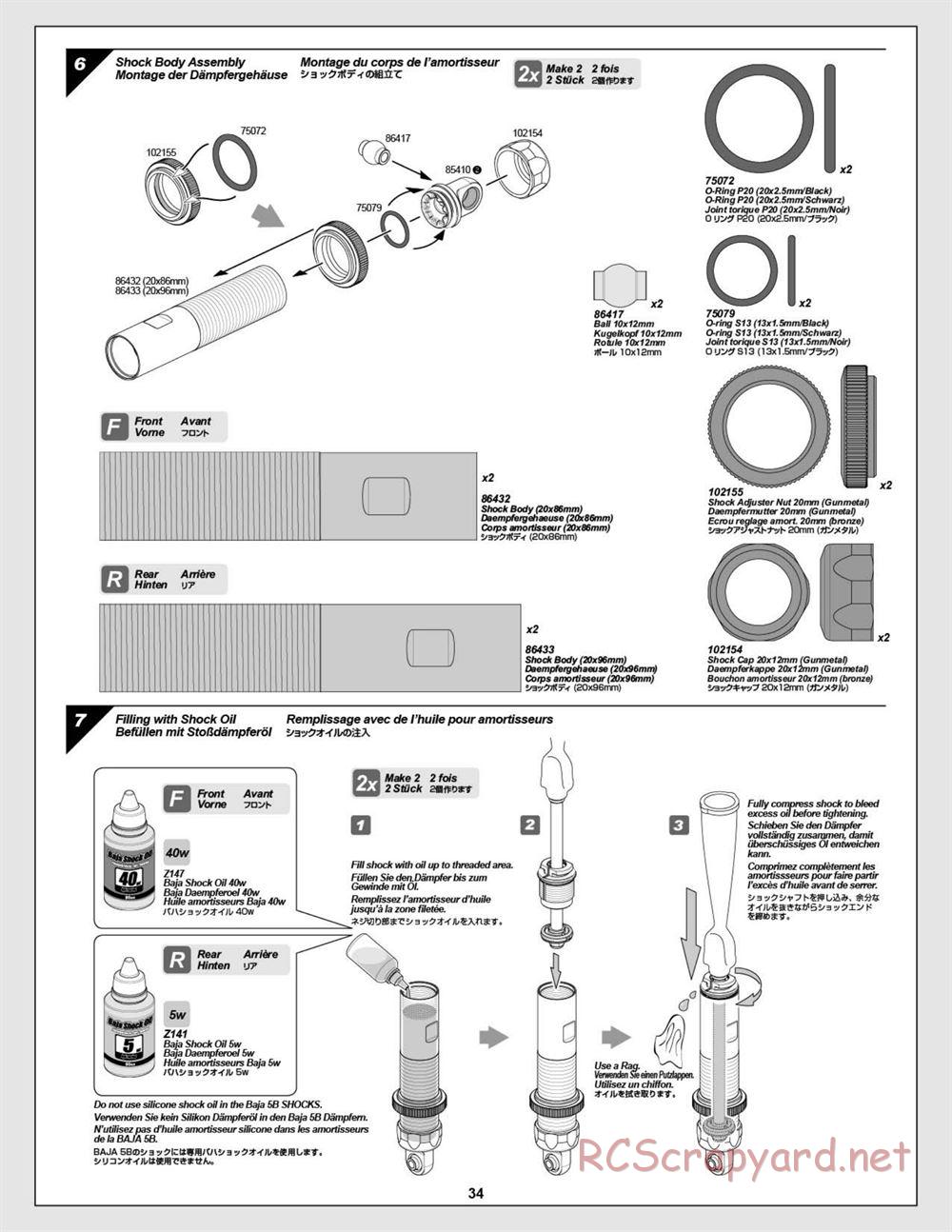 HPI - Baja 5B Flux Buggy - Manual - Page 34