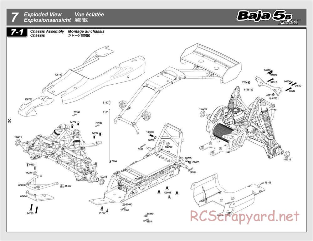 HPI - Baja 5B Flux Buggy - Exploded View - Page 52