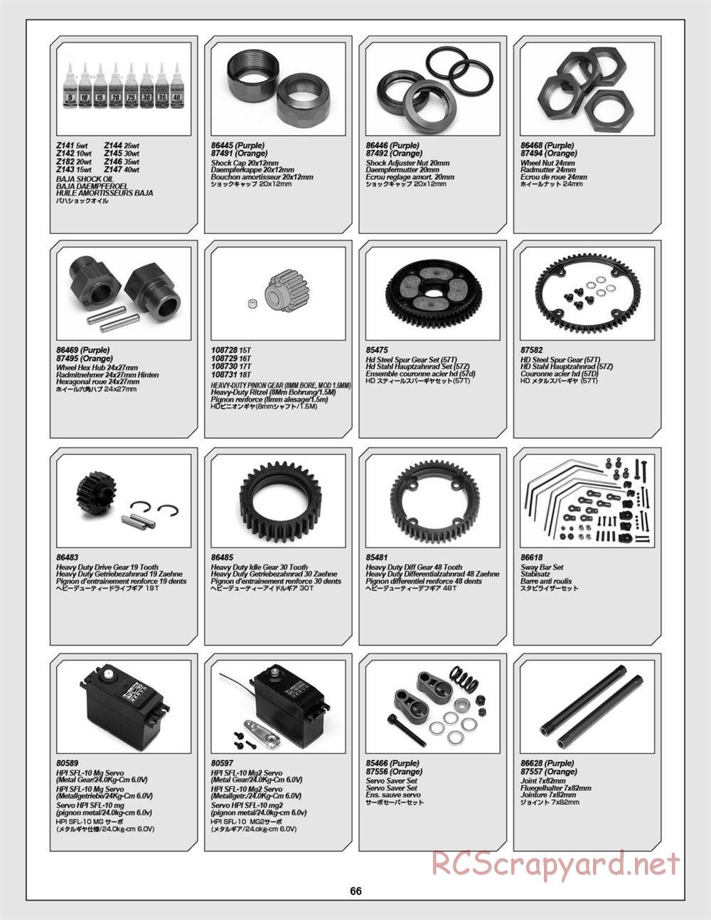 HPI - Baja 5B Flux Buggy - Manual - Page 66